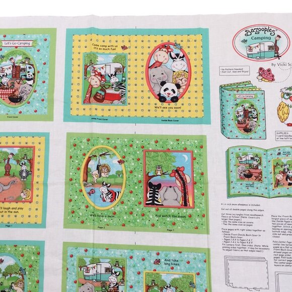 Bambooples Campout Soft Book Fabric Panel Vicki Schreiner 44x34" - Picture 4 of 11